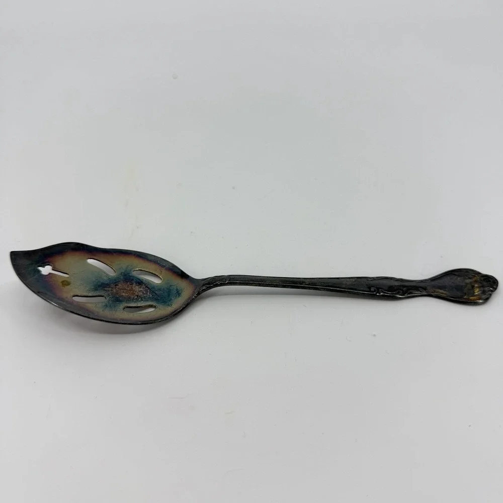 Antique Silverplate Slotted Jelly Spoon - National‎ Silverplate Norma Japan